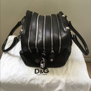 Dolce & Gabbana 2008 "Lily" leather 5-zip satchel